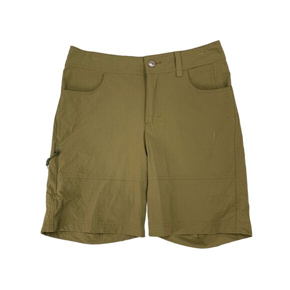 Rei Shorts Womens 4 Olive Cragland Ripstop Nylon Multi Pockets Water Repellant - Picture 1 of 13